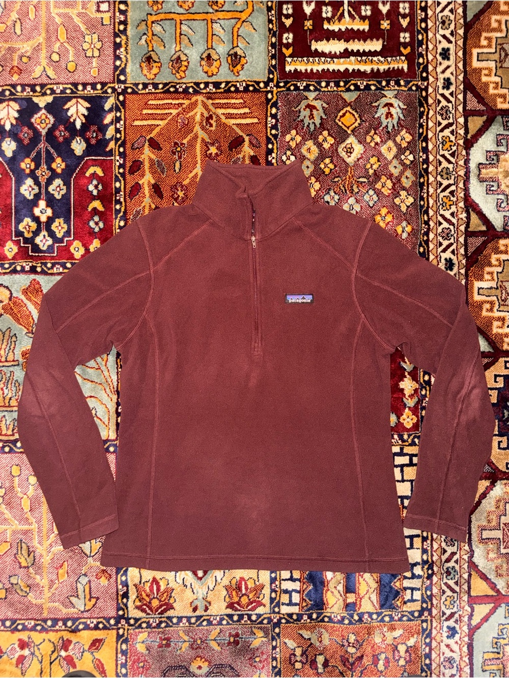 Patagonia Half-Zip Fleece Pullover in Maroon